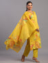 Mustard Cotton Floral Kurti Set