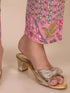 Pink Kalamkari Print With Beads Kurti Set