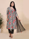 Grey Digital Print Kurti Set