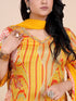 Saffron Yellow Printed Sequence Kurti Set
