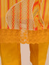 Saffron Yellow Printed Sequence Kurti Set