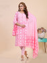 Pink Floral Print Gota Patti Kurti Set