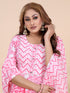 Pink Floral Print Gota Patti Kurti Set