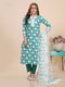 Green Bagru Dabu Print Kurti Set With Kota Dupatta