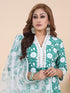 Green Bagru Dabu Print Kurti Set With Kota Dupatta