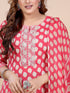 Pink Eco Print Kurti Set