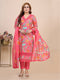 Pink Bold Floral Prints Kurti Set