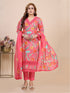 Pink Bold Floral Prints Kurti Set