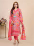 Pink Bold Floral Prints Kurti Set