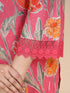 Pink Bold Floral Prints Kurti Set