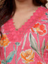 Pink Bold Floral Prints Kurti Set