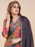 Grey Boho Bohemia Print Kurti Set With Gota Patti Dupatta
