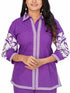 Amchoor Purple Cotton Solid Print Co-Ord Set for Women's