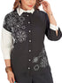 Amchoor Black Cotton Floral Print Co-ord SET for Women's