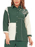 Amchoor Green Cotton Embroidered Co-ord Set for Women's