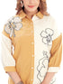 Amchoor Mustard Cotton Embroidered Co-ord Set for Women's