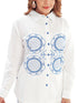 Amchoor Blue Cotton Embroidered Co-ord Set for Women's