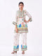 Amchoor Cream Crepe Digital Prints Co-ord Set for Womens