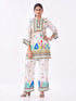 Amchoor Cream Crepe Digital Prints Co-ord Set for Womens