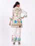 Amchoor Cream Crepe Digital Prints Co-ord Set for Womens