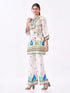 Amchoor Cream Crepe Digital Prints Co-ord Set for Womens