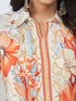 Amchoor Cream Crepe Digital Prints Kurta and Trouser Set for Womens