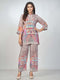 Amchoor Brown Crepe Digital Prints Kurta and Trouser Set for Womens
