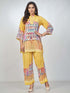 Amchoor Mustard Crepe Digital Prints Kurta and Trouser Set for Womens