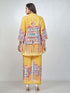 Amchoor Mustard Crepe Digital Prints Kurta and Trouser Set for Womens