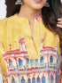 Amchoor Mustard Crepe Digital Prints Kurta and Trouser Set for Womens