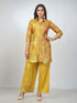 Amchoor Mustard Russian Silk Embroidered Kurta and Trouser Set for Womens