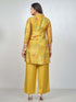 Amchoor Mustard Russian Silk Embroidered Kurta and Trouser Set for Womens