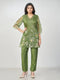 Amchoor Green Polyester Solid Co-ord Set for Womens