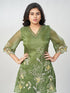 Amchoor Green Polyester Solid Co-ord Set for Womens