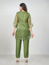 Amchoor Green Polyester Solid Co-ord Set for Womens