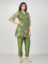 Amchoor Green Polyester Solid Co-ord Set for Womens