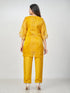 Amchoor Mustard Polyester Solid Co-ord Set for Womens
