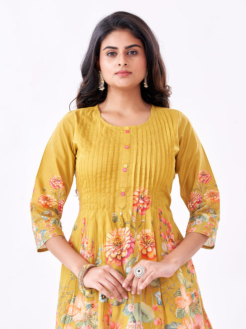 Amchoor Green Cotton Floral Co-ord Set for Womens