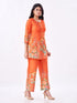 Amchoor Rust Cotton Floral Co-ord Set for Womens