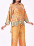 Amchoor Mustard Slub Linen Floral Co-ord Set for Womens