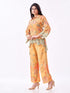 Amchoor Mustard Slub Linen Floral Co-ord Set for Womens
