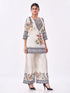Amchoor Lime Green Crepe Floral Co-ord Set for Womens