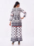 Amchoor Cream Crepe Floral Co-ord Set for Womens