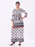 Amchoor Cream Crepe Floral Co-ord Set for Womens