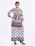 Amchoor Cream Crepe Floral Co-ord Set for Womens