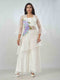 Amchoor White Tissue Floral Kurta And Trouser Set For Womens