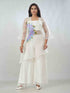 Amchoor White Tissue Floral Kurta And Trouser Set For Womens