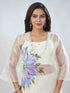 Amchoor White Tissue Floral Kurta And Trouser Set For Womens