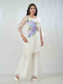 Amchoor White Tissue Floral Kurta And Trouser Set For Womens
