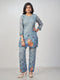Amchoor Grey Slub Linen Solid Co-ord Set for Womens